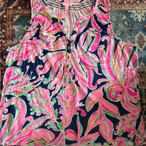 Lilly Pulitzer Pink and Green Patterned Top